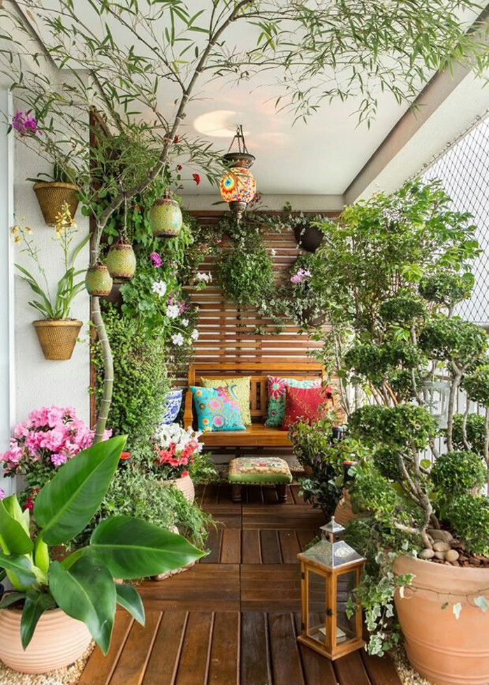 Winter garden on the insulated loggia of the apartment