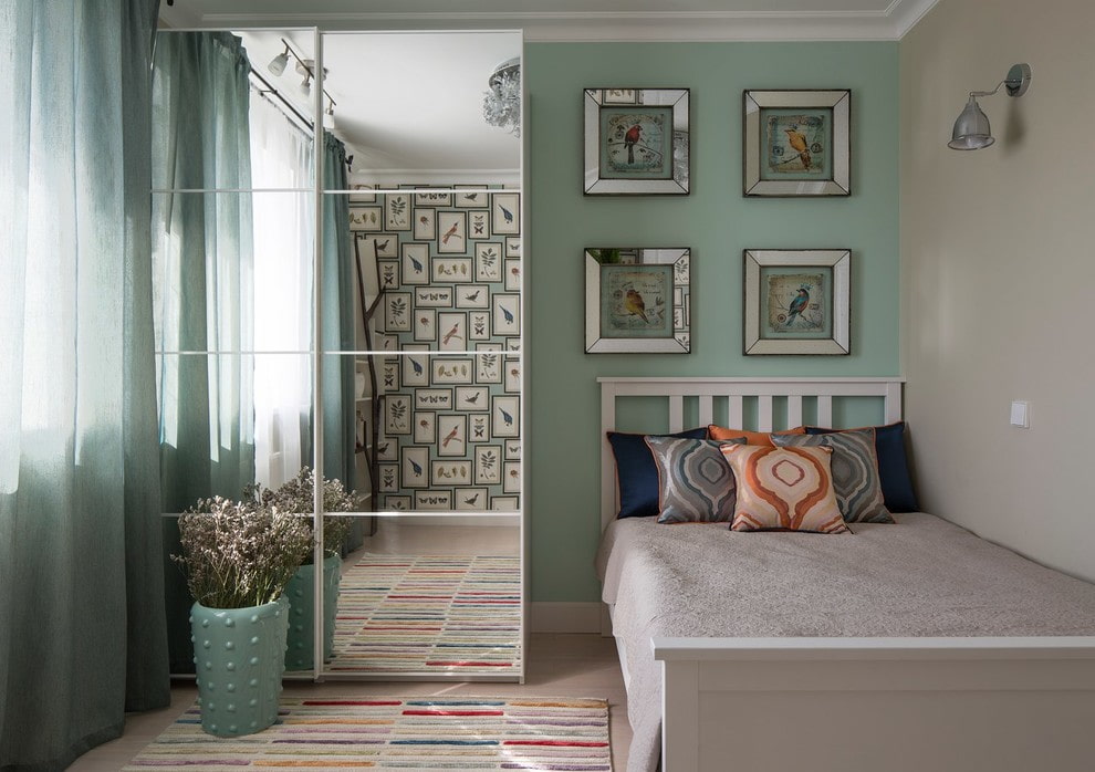 Mirrored wardrobe in the interior of a children's room