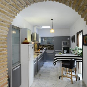 stone arch in apartment decor