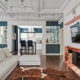 stone arch in the apartment interior