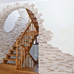 stone arch in apartment design photo