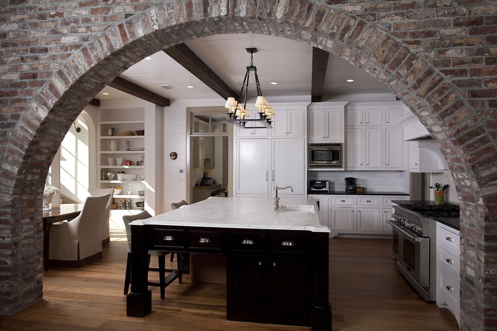 stone arch kitchen entrance