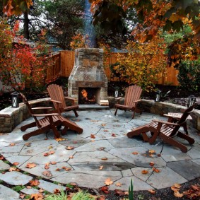 Autumn in a modern style garden