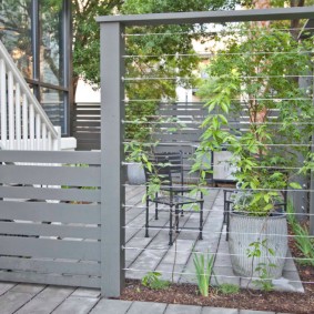 Decorative fence made of wood and wire