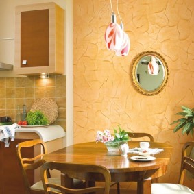 decorative plaster in the kitchen overview