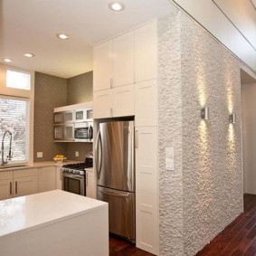 decorative plaster in the kitchen design photo