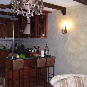 decorative stucco in the kitchen photo design