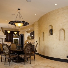 decorative plaster in the kitchen