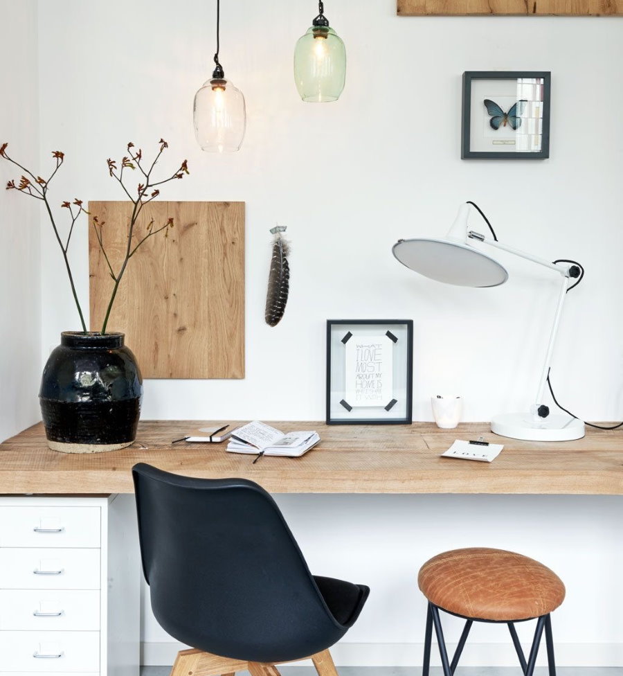 A desk with a wooden worktop for a child