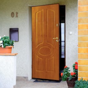 décoration photo en bois de porte d'entrée