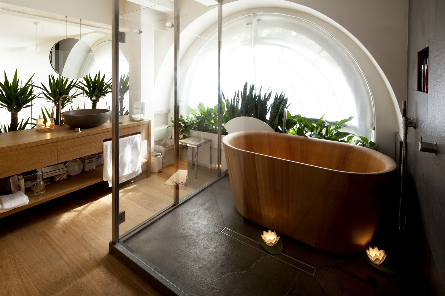 bain japonais en bois