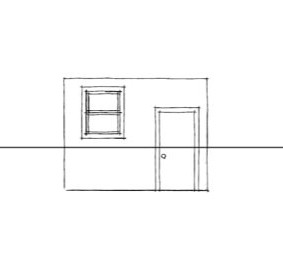 Esquisse d'une chambre d'enfants en perspective angulaire.