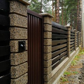 Intercom button on the gate post of a private house