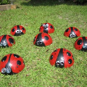 Coccinelles bricolage en bois