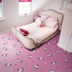 Tapis couleur rose chambre filles