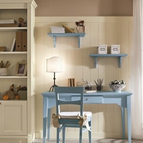 Blue table in the boy's room