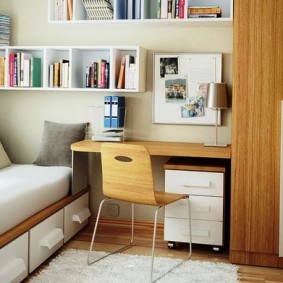 Hanging shelves on a children's table