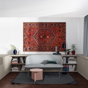 Tapis à l'intérieur d'un appartement de deux pièces