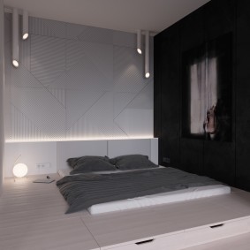 Letto per dormire in una camera in stile minimalista