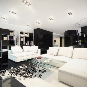 Lounge area with white furniture