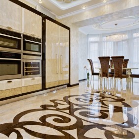 Built-in appliances in the kitchen-living room