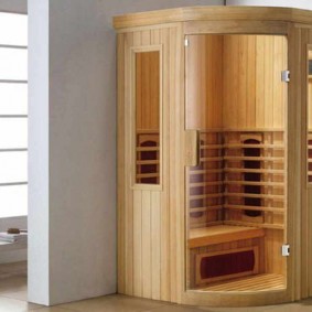 Modèle d'angle d'un mini-sauna