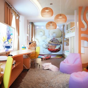 Intérieur lumineux d'une chambre d'enfant moderne