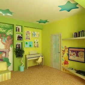 Chambre d'enfants design avec faux plafond