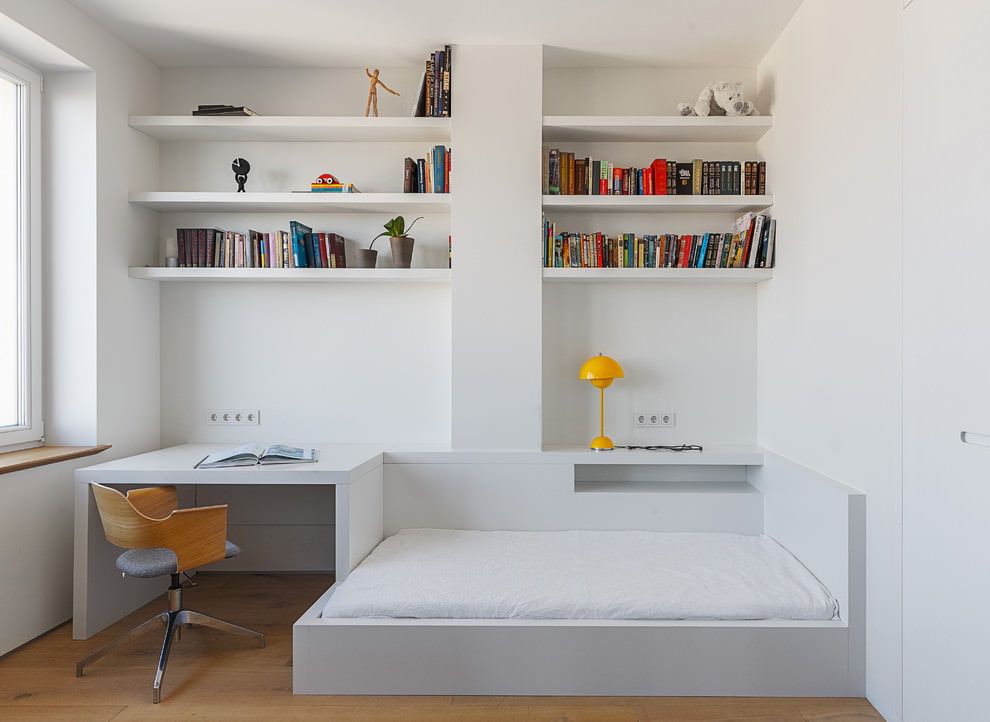 Intérieur de chambre minimaliste pour un adolescent