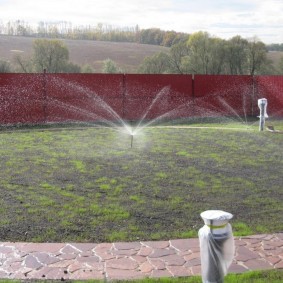 Daily watering of a recently planted lawn