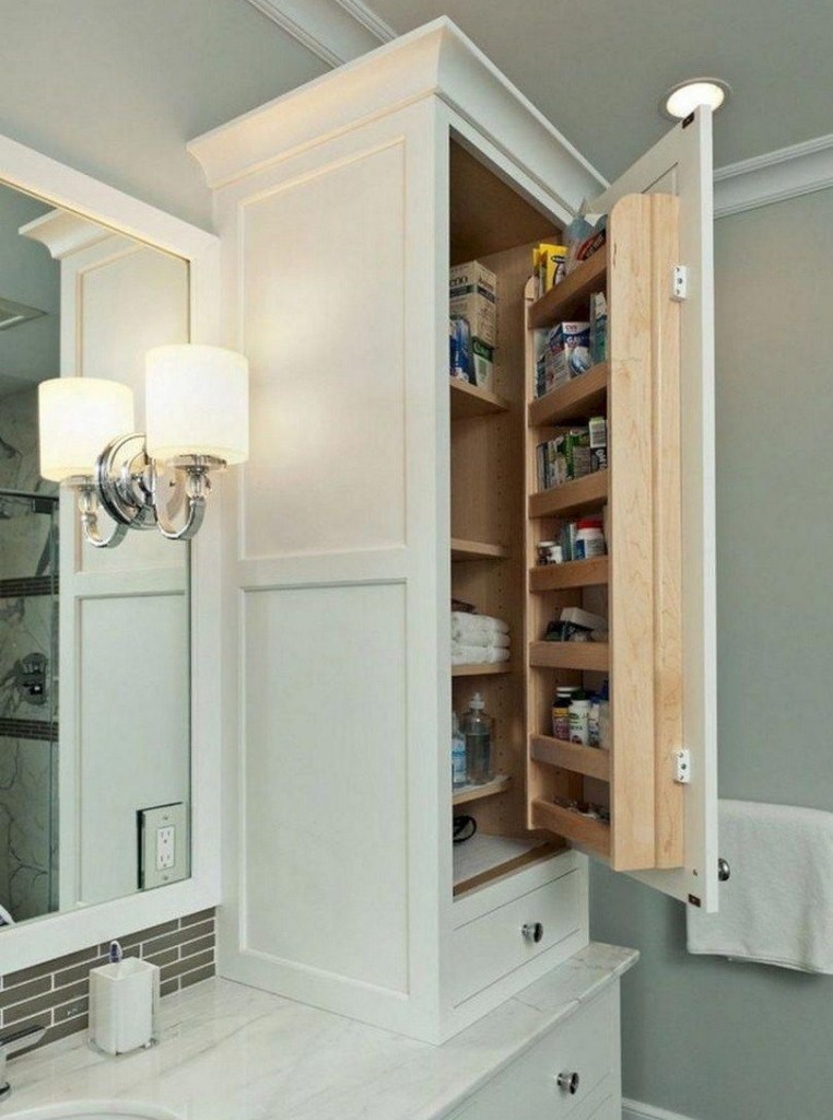 Armoire pratique avec étagères dans la porte