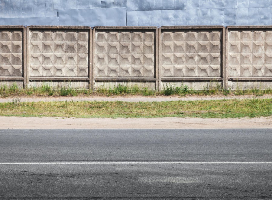 Old soviet reinforced concrete fence