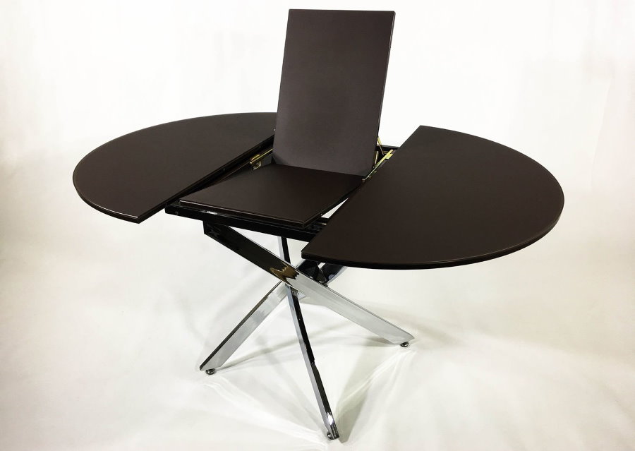 Table transformable en verre noir pour le salon