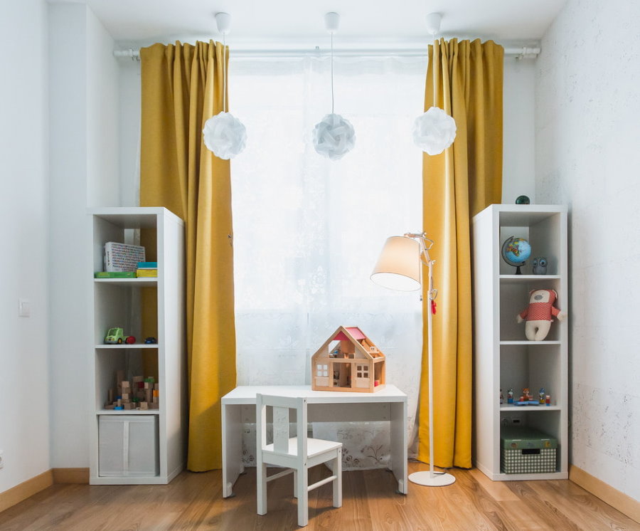 Toy house on the children's table