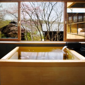 décor de photo de salle de bain de style japonais