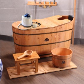 photo de salle de bain de style japonais