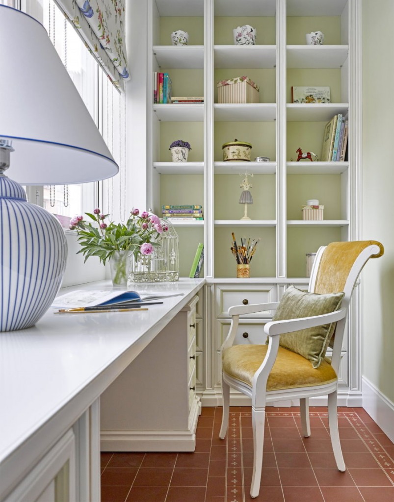 Stylish chair in front of the table on the loggia