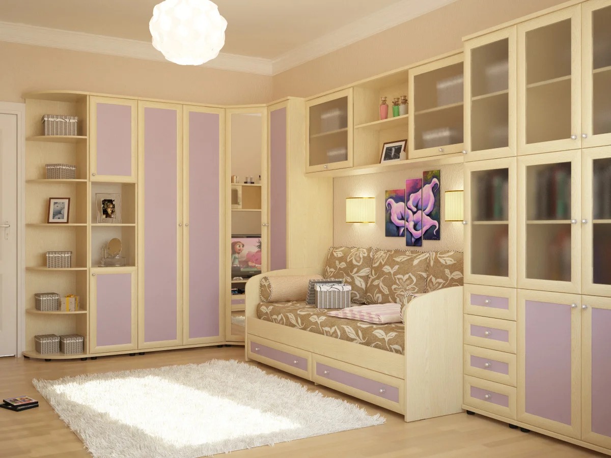 set enfant avec armoire d'angle