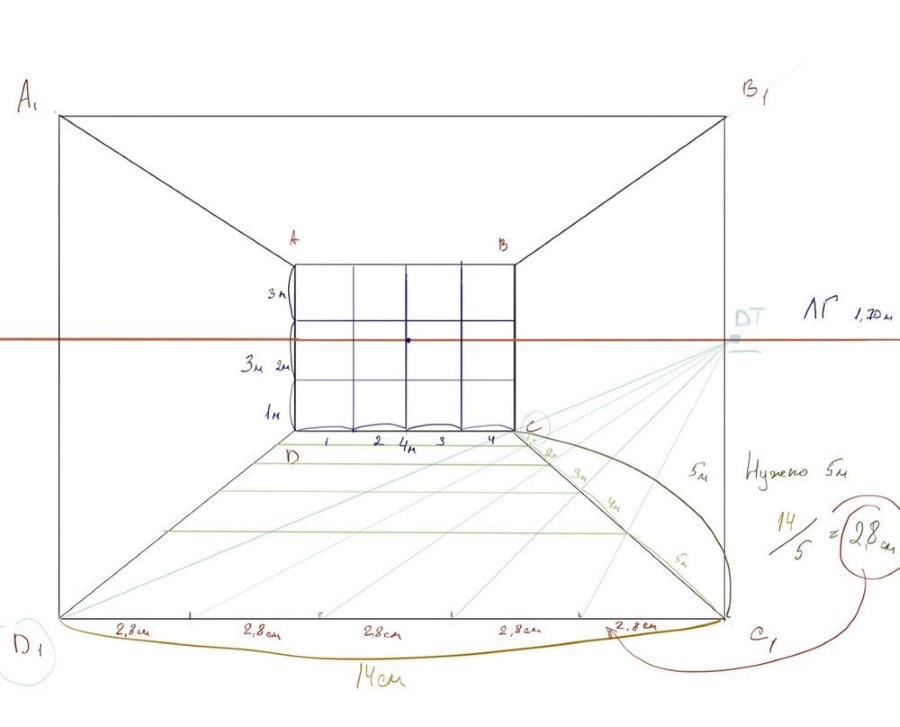 Dessiner une esquisse sur une esquisse en perspective