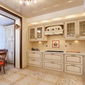 Classic furniture in the interior of the kitchen