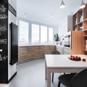 Slate surface on the kitchen wall