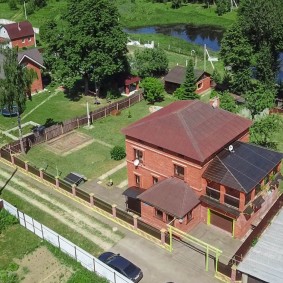 Two-storey house with an attached garage