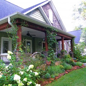 Outdoor terrace at the main entrance to the house