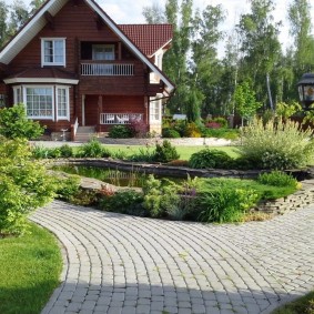 Artificial pond in a private area