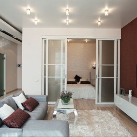 room 16 sq m in a studio apartment types of design