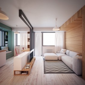 room 16 sq m in a studio apartment design