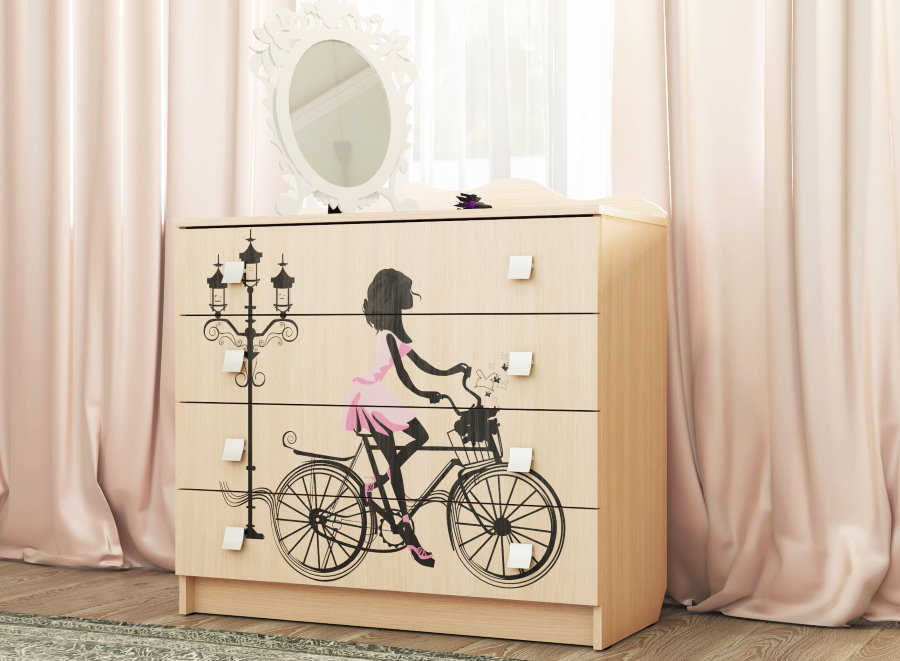 Commode pour enfant dans le style de Paris pour la chambre des filles